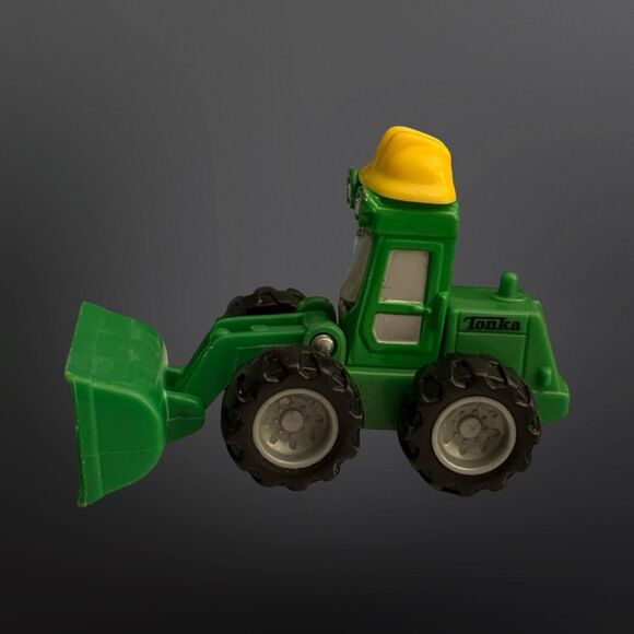 2008 Tonka Hasbro Mastio Larry Loader Green Plastic Yellow Construction Hat A7 - Picture 2 of 8